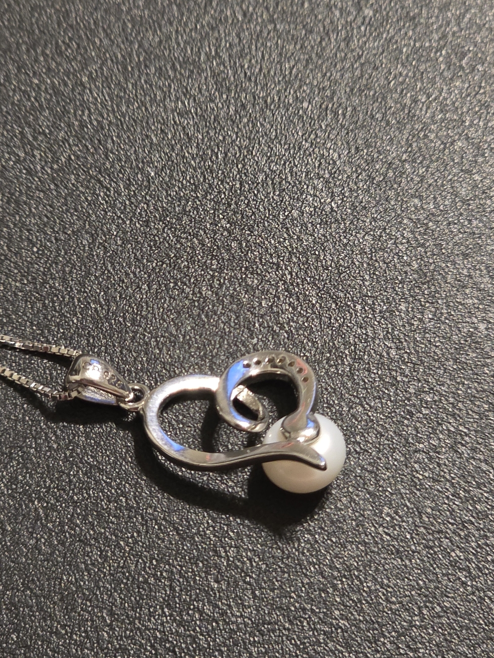 Carolyn Pollack Helzberg Sterling Silver 925 Pearl Open Heart Pendant Necklace - Picture 3 of 7